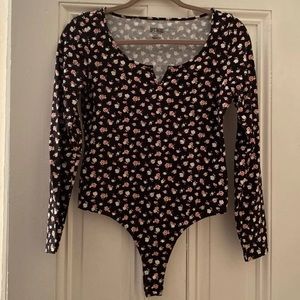 black floral bodysuit